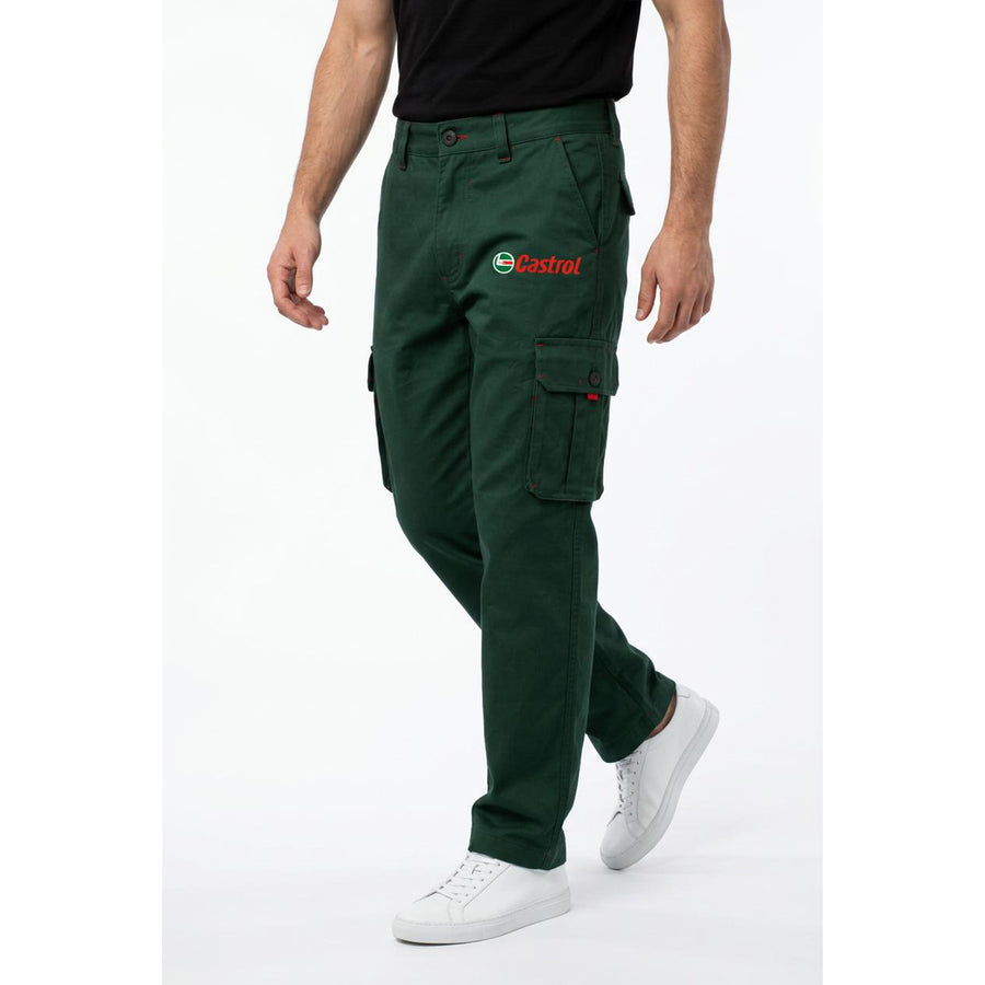 CASTROL Brand 6-Pocket Men's Cargo Trouser Green