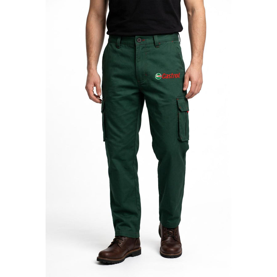 CASTROL Brand 6-Pocket Men's Cargo Trouser Green