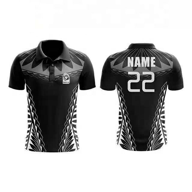 Custom Black Tribal Sports Polo Jersey