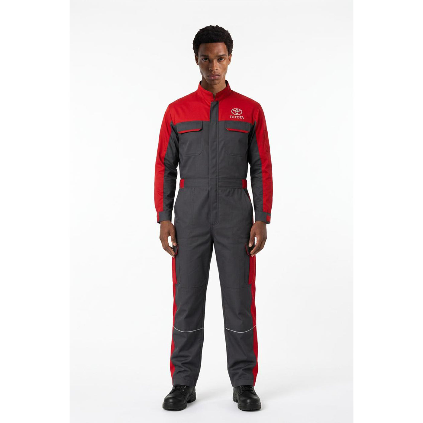 TOYOTA Red Branded Coverall Twill Fabric