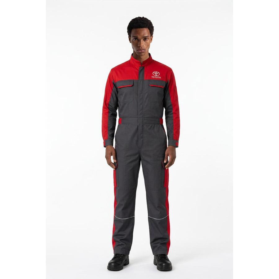 TOYOTA Red Branded Coverall Twill Fabric