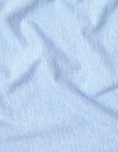 Sky Blue Melange Plain Pique Polo Shirt