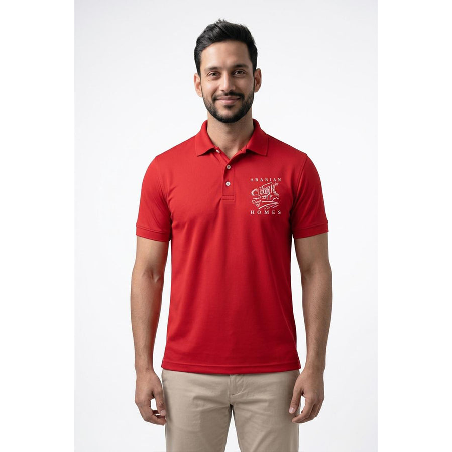 Arabian Home Red Branded Pique Polo