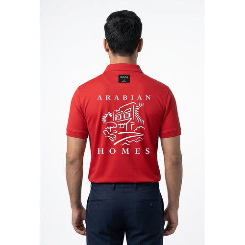 Arabian Home Red Branded Pique Polo