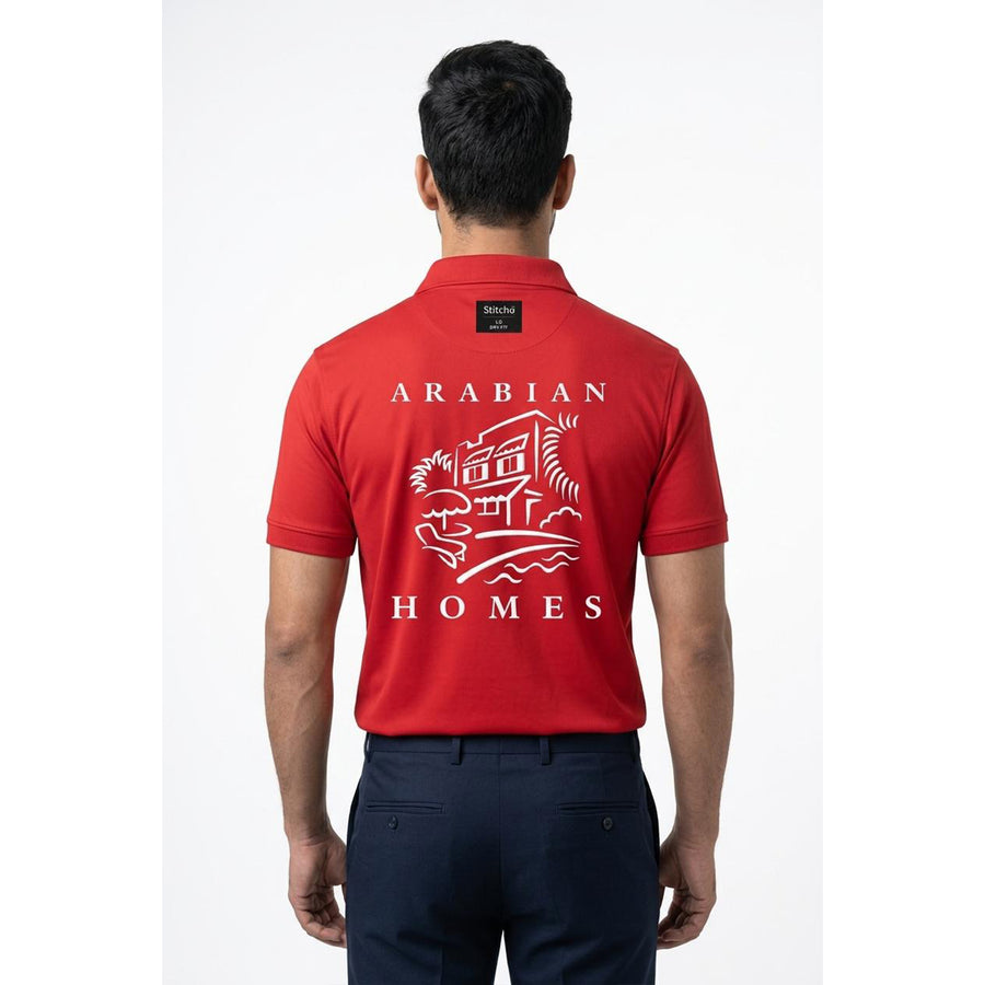 Arabian Home Red Branded Pique Polo