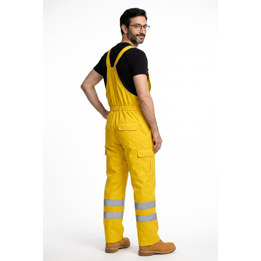 YELLOW Branded Bib Coverall Twill Fabric