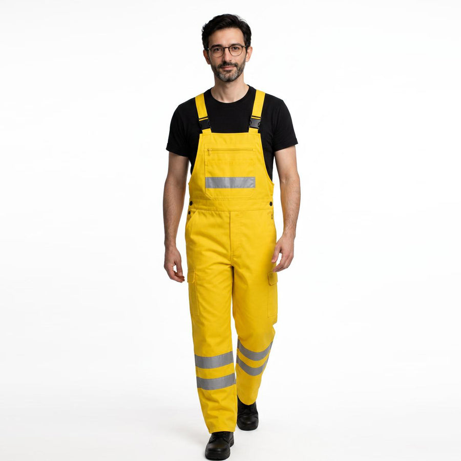 YELLOW Branded Bib Coverall Twill Fabric