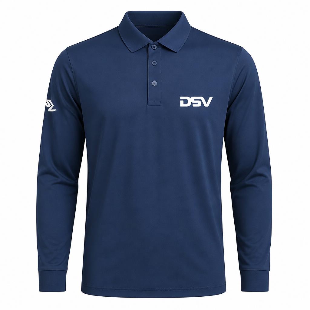 Navy Blue Full Sleeve Dry Fit Polo